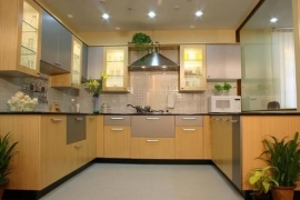 Modern interior kitchen wood finished modular kitchen_26c